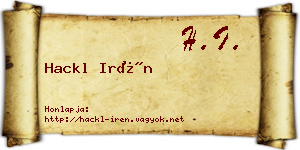 Hackl Irén névjegykártya